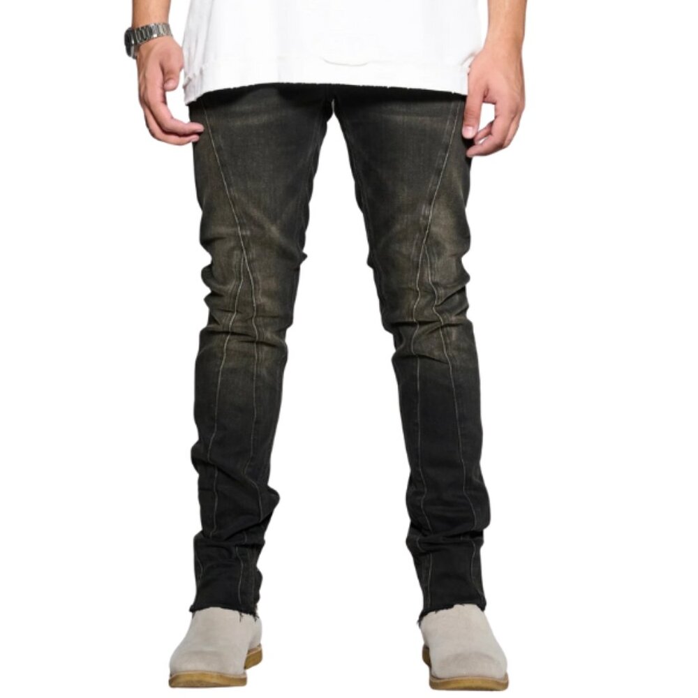 ANOM DENIM Cascade Gold/Black Wash Size 30 Skinny Fit Streetwear